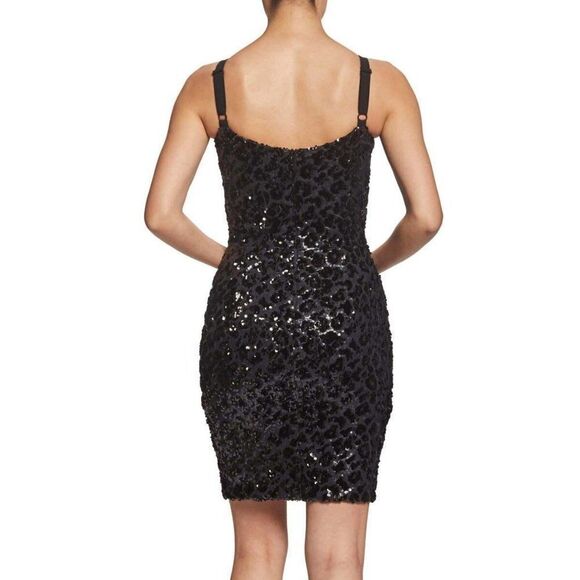 Dress the Population Lindsay Sequin Cheetah Sheath Dress size Large - NEW - Picture 3 of 13